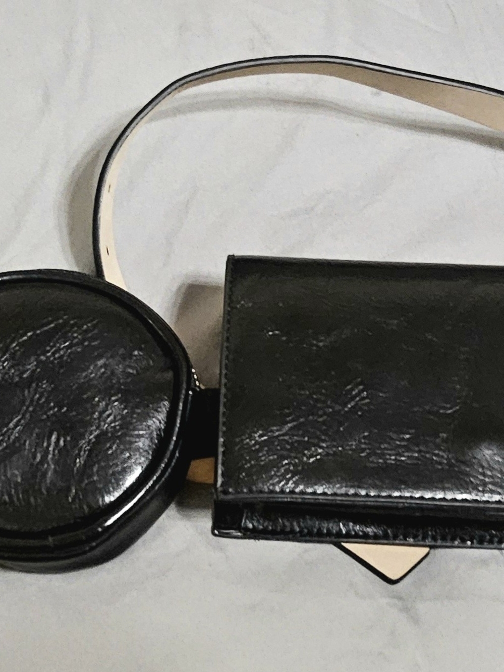 INC International Concepts Black Belt Bag Fanny Pack Multi-Pouch NWT Size S